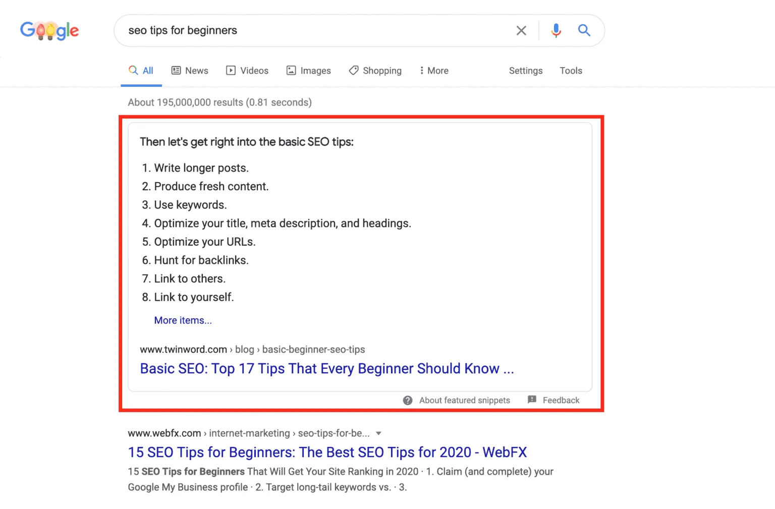 Optimize Content For Featured Snippets